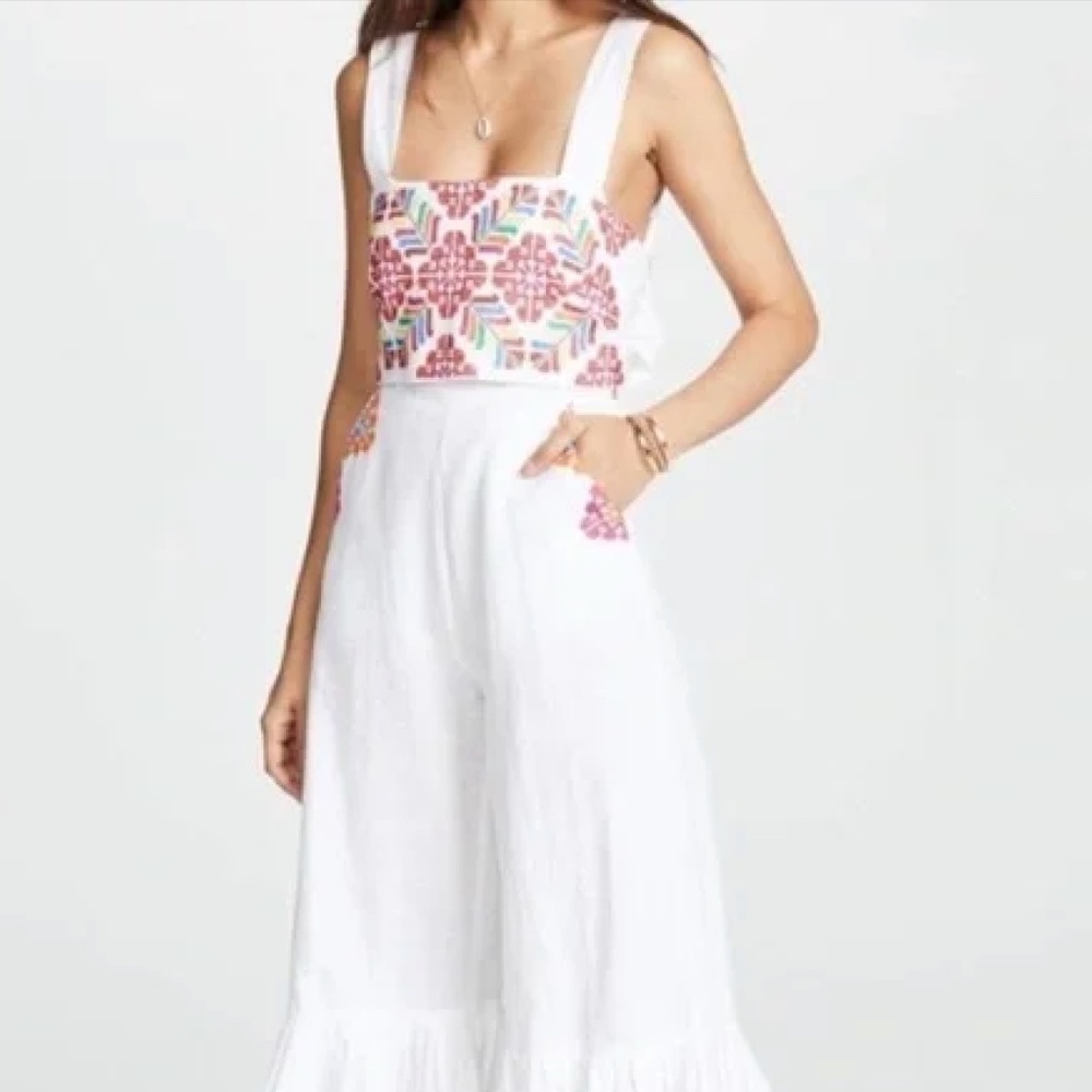 Carolina K Embroidered Linen Jumpsuit